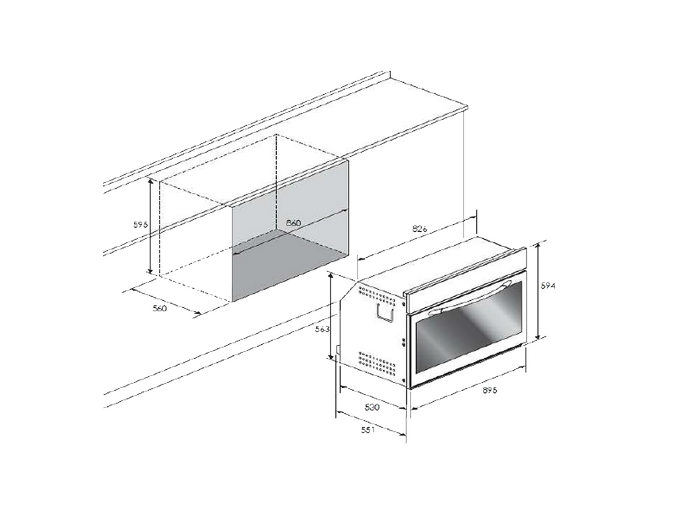فرن غاز كلفينيتور مدمج 90 سم - 9 وظائف - سعة 110 لتر - مروحة تبريد - شواية - تايمر - أمان كامل - إشعال ذاتي