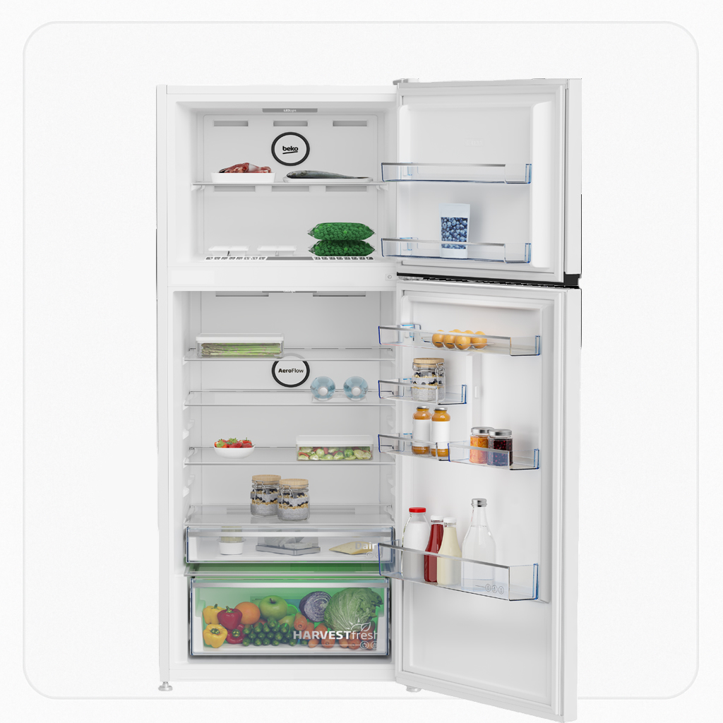 ثلاجة بيكو 17 قدم بابين تبريد مزدوج أبيض