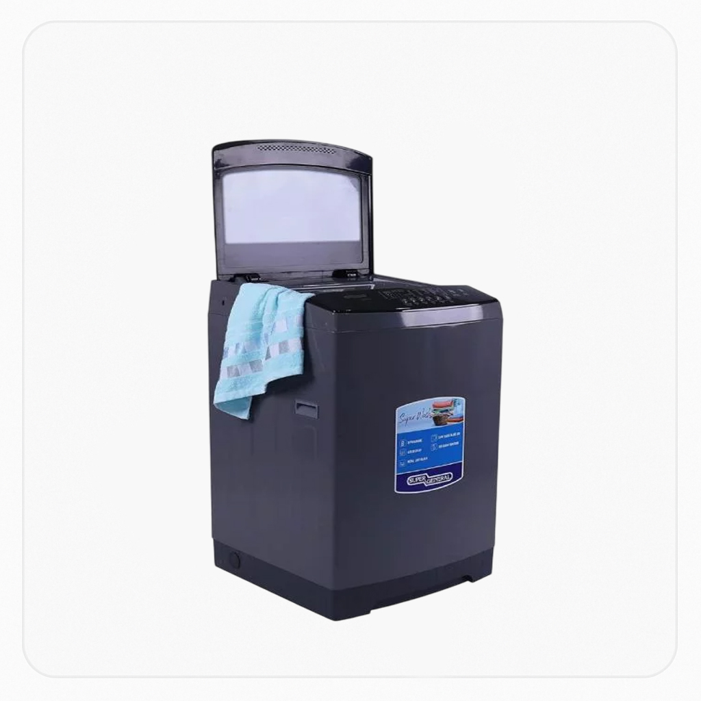 غسالة سوبر جنرال أوتوماتيك تحميل علوي - سعة 12 كجم - فضي