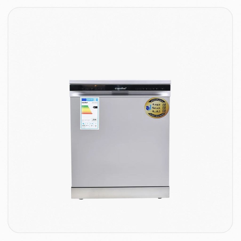 Comfee Dishwasher 12 Place Settings with 5 Programs Steel Color – CDW-1201J(S)