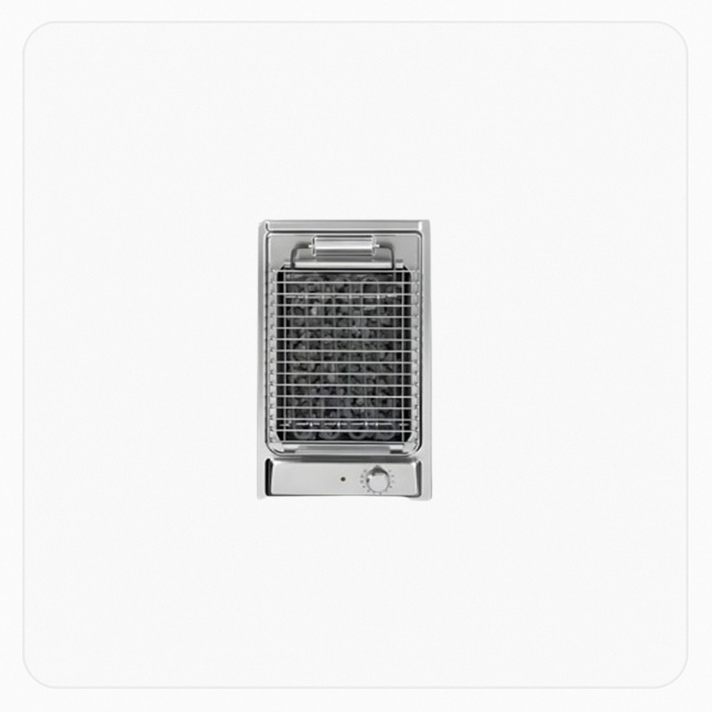 Ariston Built-in Electric & Charcoal Grill – 30cm – Stainless Steel – HES60F(IX)