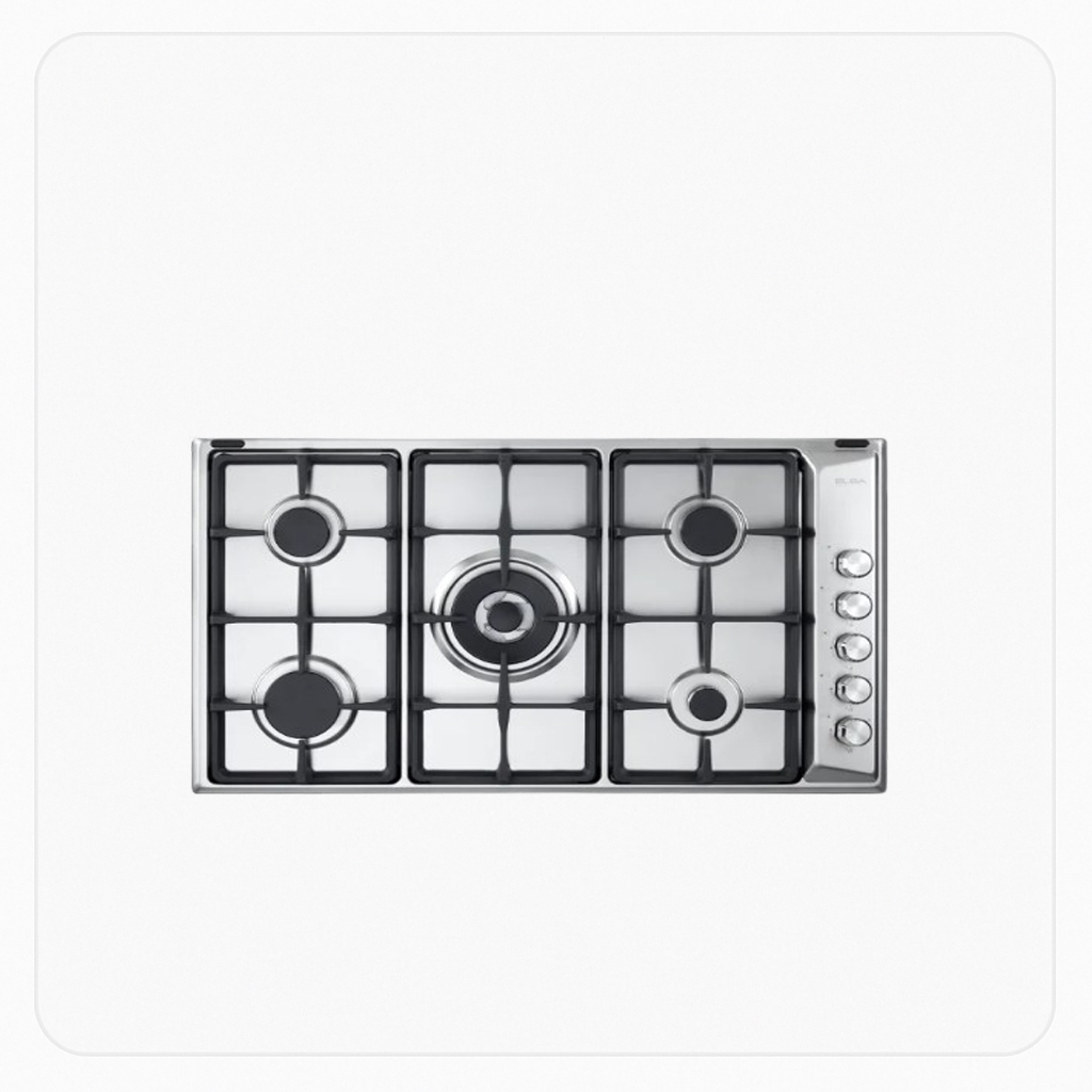 ELBA Built-in Gas Hob 90cm 5 Burners Stainless Steel – ASEN95-545XD