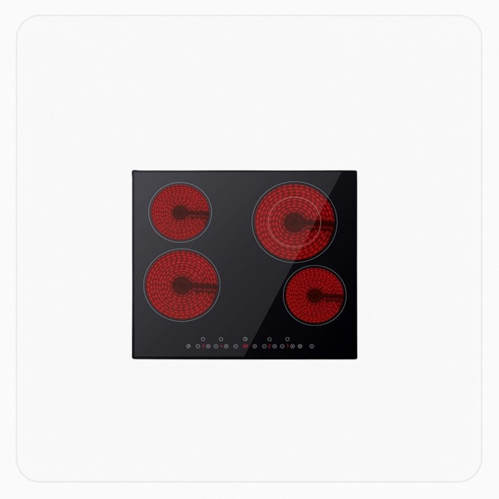 Midea Built-in Electric Ceramic Hob 60cm 4 Cooking Zones Touch Control Black – MCHF645