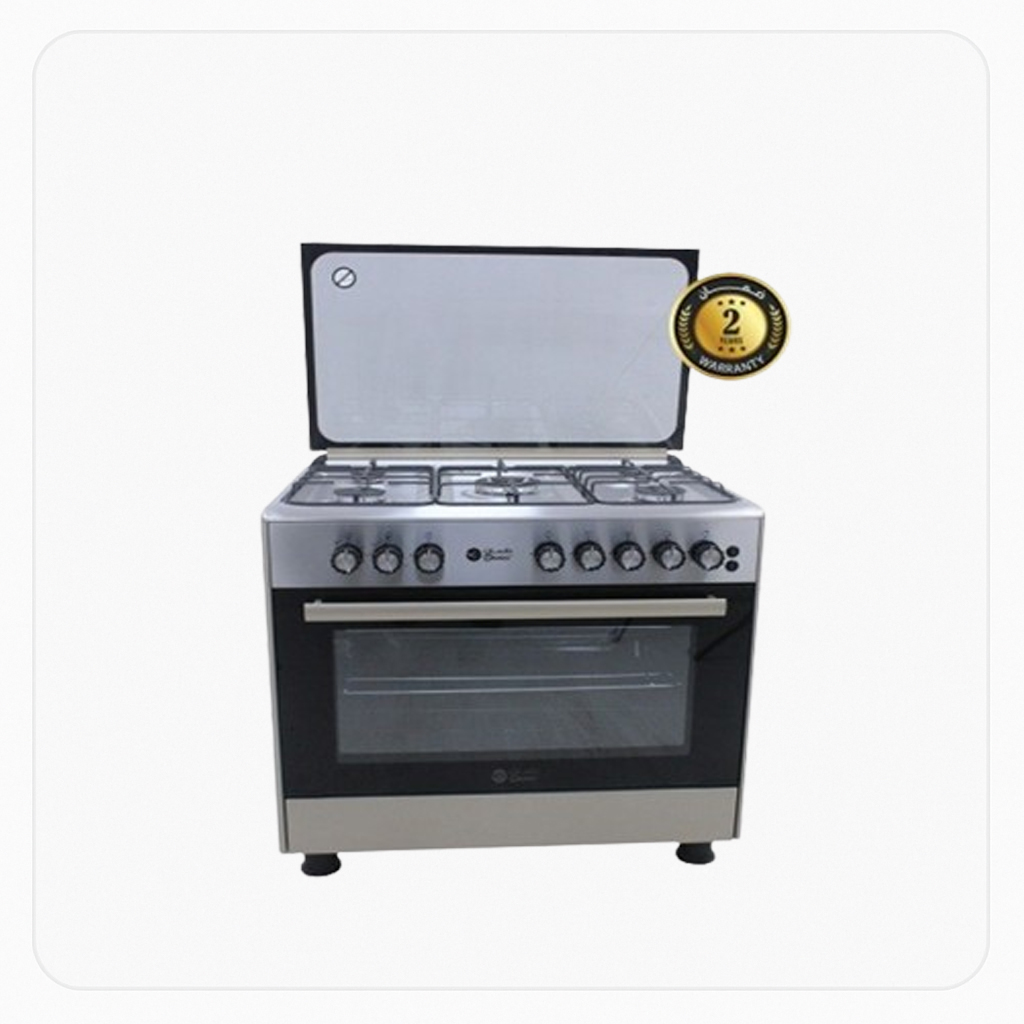 Dansat Free Stand Gas Cooker 90×60 cm – 5 Burners – Auto Ignition – Full Safety – Model DAN90GOS