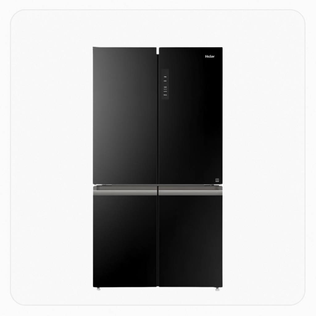 ثلاجة هاير دولابي 4 أبواب إنفرتر – سعة 20.6 قدم / 585 لتر – لون أسود – موديل HRF-700BG 