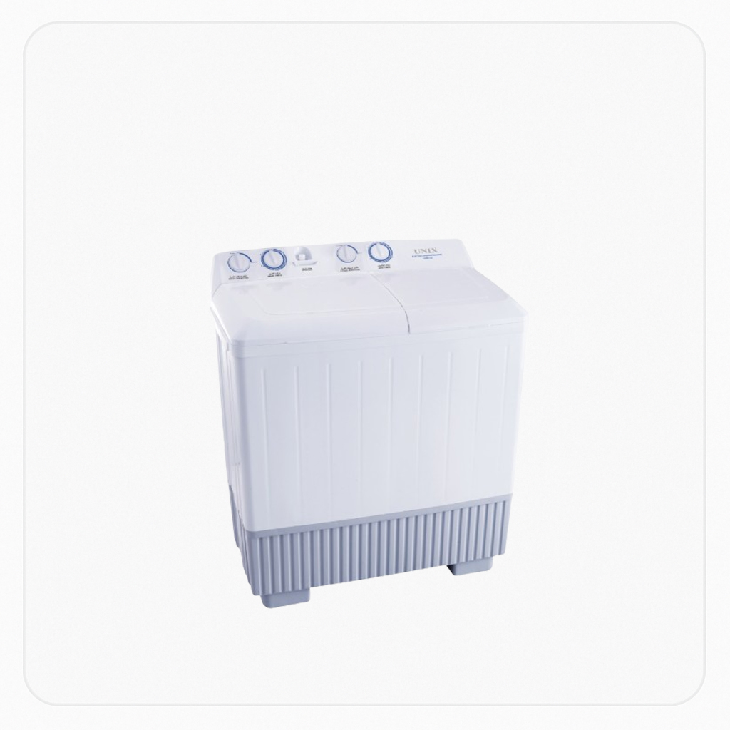 Unix Twin Tub Washing Machine – 10 Kg – White – Model OMR10M