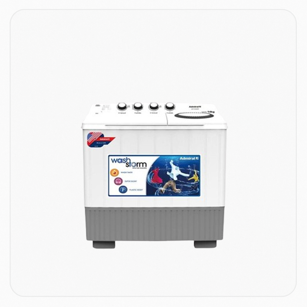 Admiral Twin Tub Washing Machine – 14 Kg – White – Model ADTT14KUWCQ