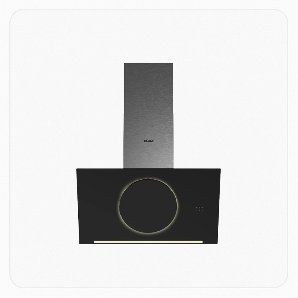 ELBA Wall-Mount Hood – 90cm – Black – 1100 m³/h Suction – Touch Control | UNIQE R 90-1100