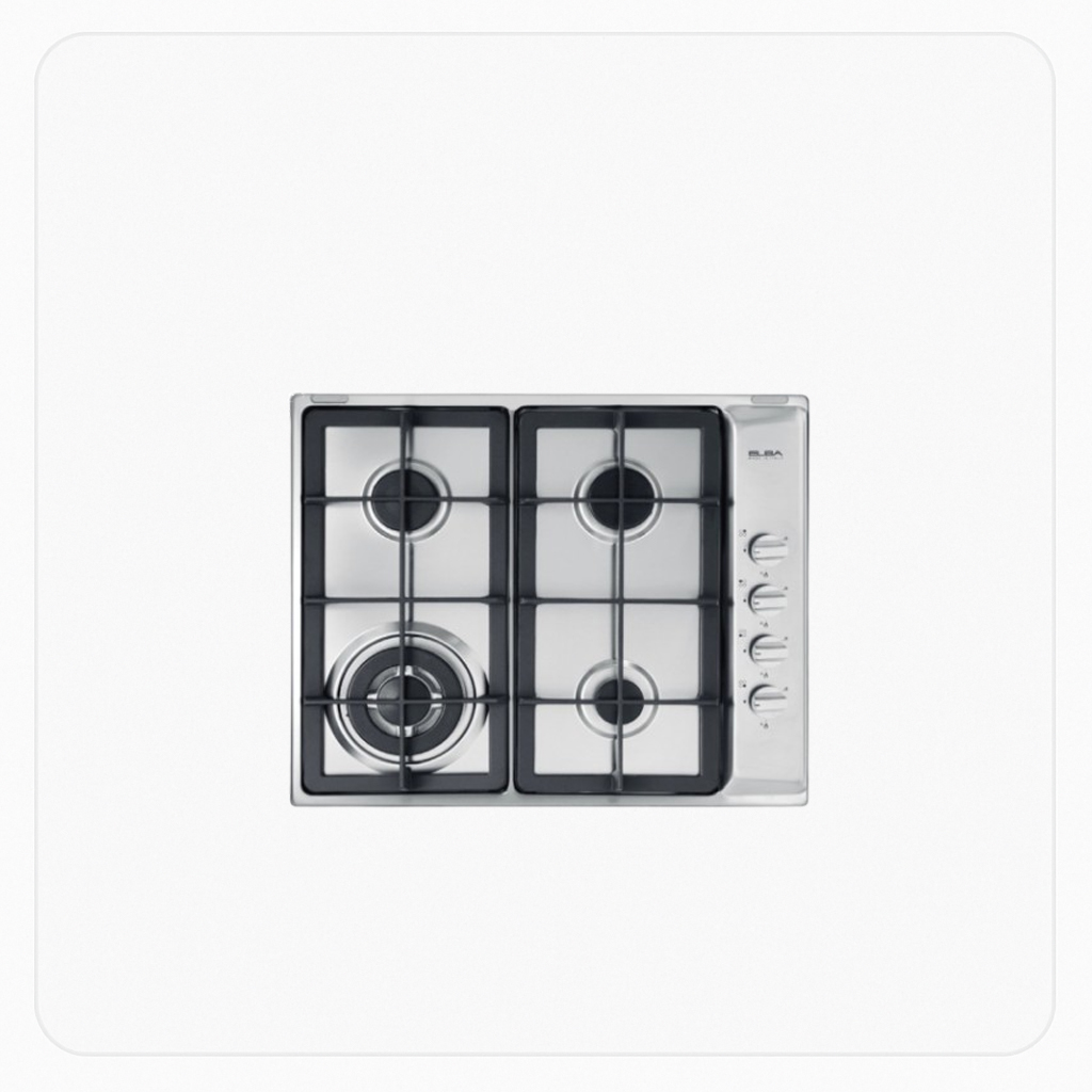 ELBA Built-in Italian Gas Hob 60cm 4 Burners Side Knob Control Stainless Steel – ASENS60-400XD