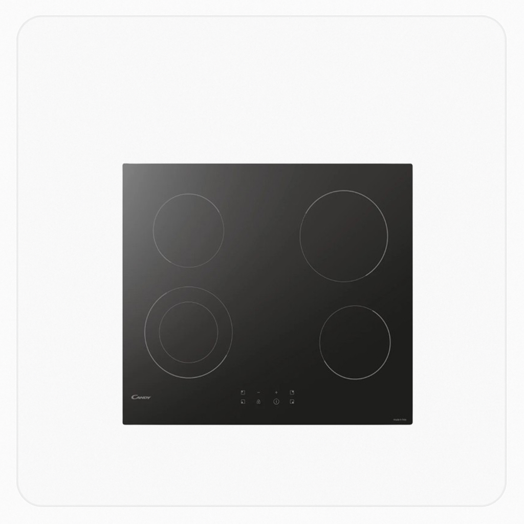 Candy Built-in Electric Ceramic Hob 60cm 4 Cooking Zones Touch Control Black – CH64CDC-19