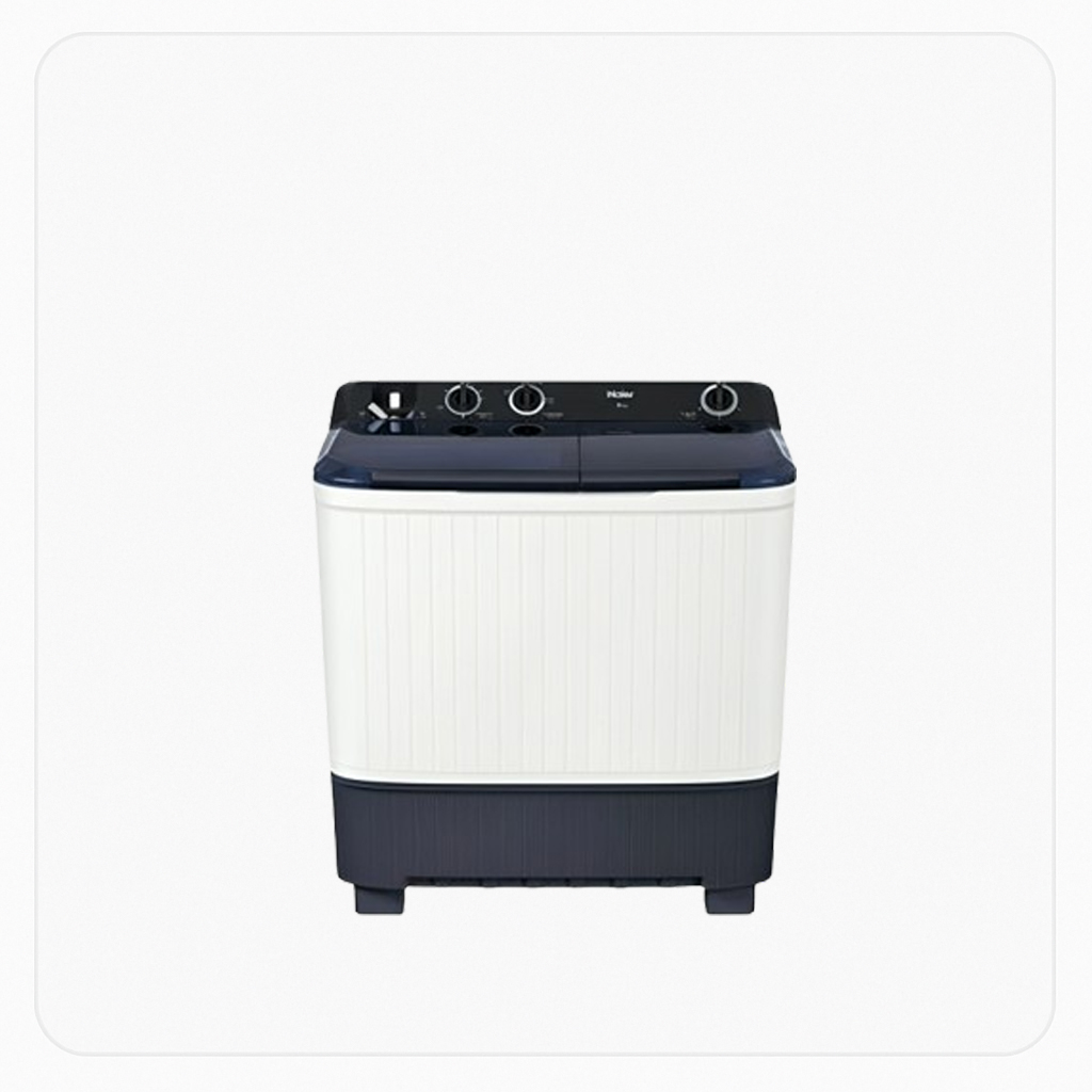 Haier Twin Tub Washing Machine – 8 Kg – White – Model HTW80-1217
