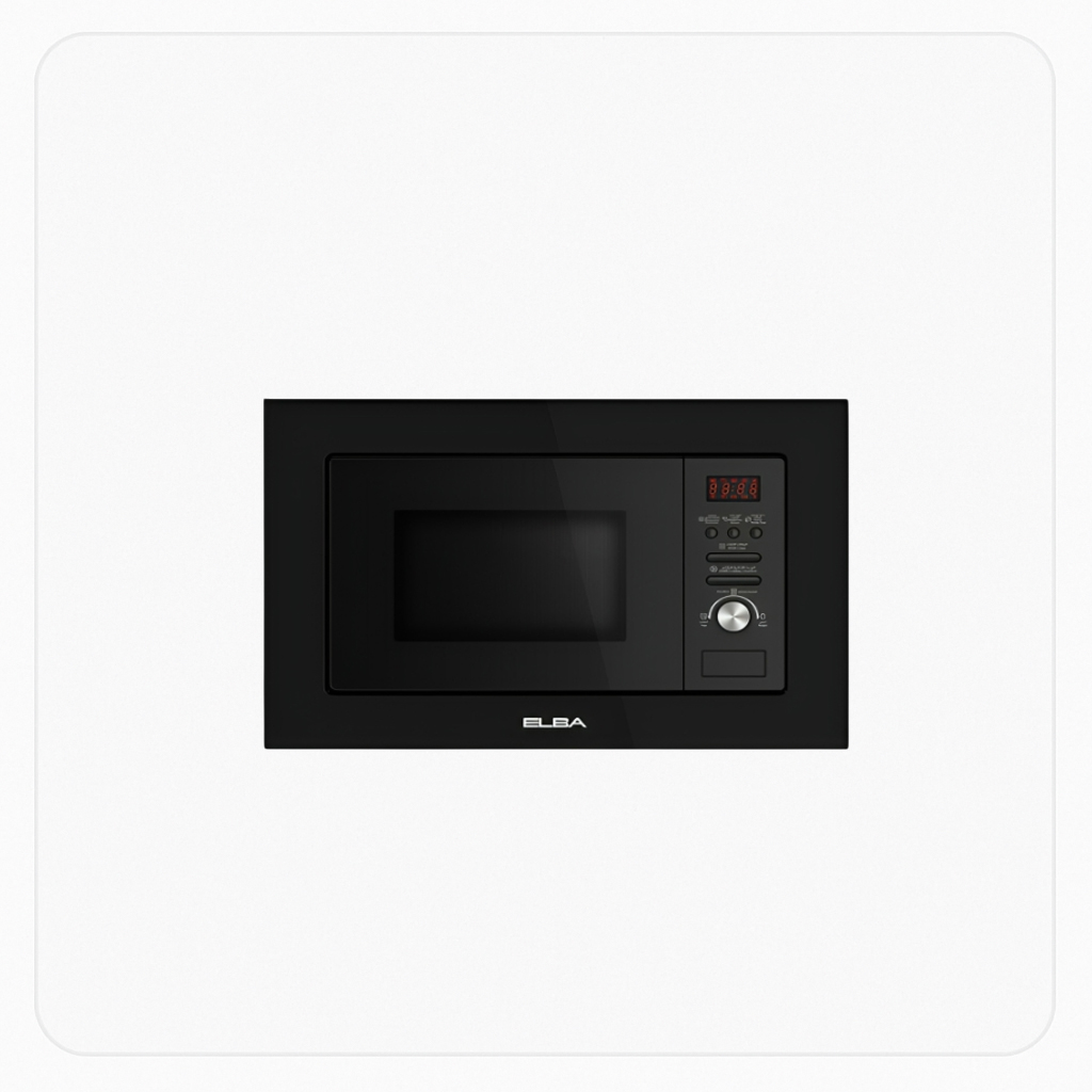 ELBA Built-in Microwave with Grill – 20L – Black Glass – Digital Control | DARK23