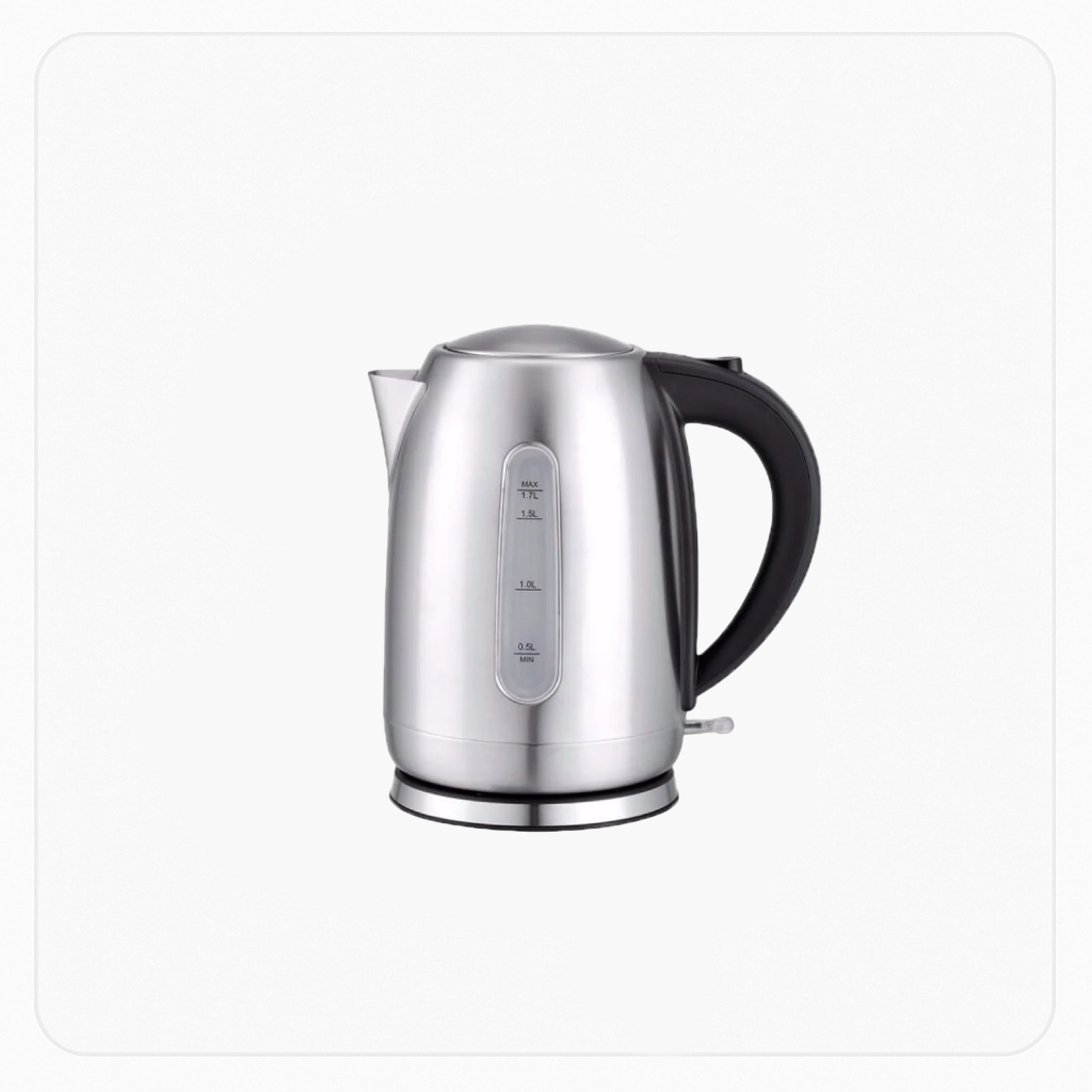 Elba Electric Kettle – Stainless Steel – 1.7L – 1850W – Water Level Indicator – Italian Technology