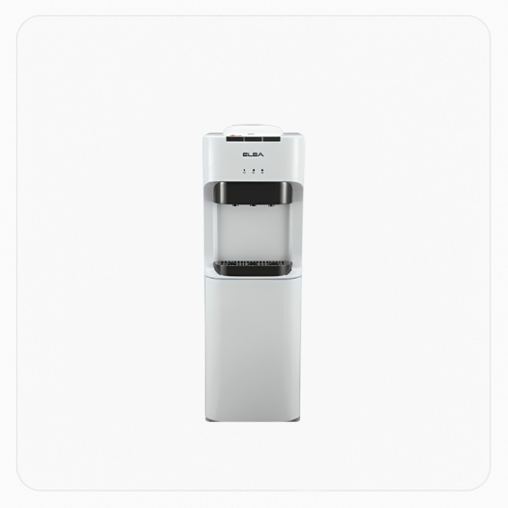 Elba Water Dispenser with Refrigerator & Triple Faucets