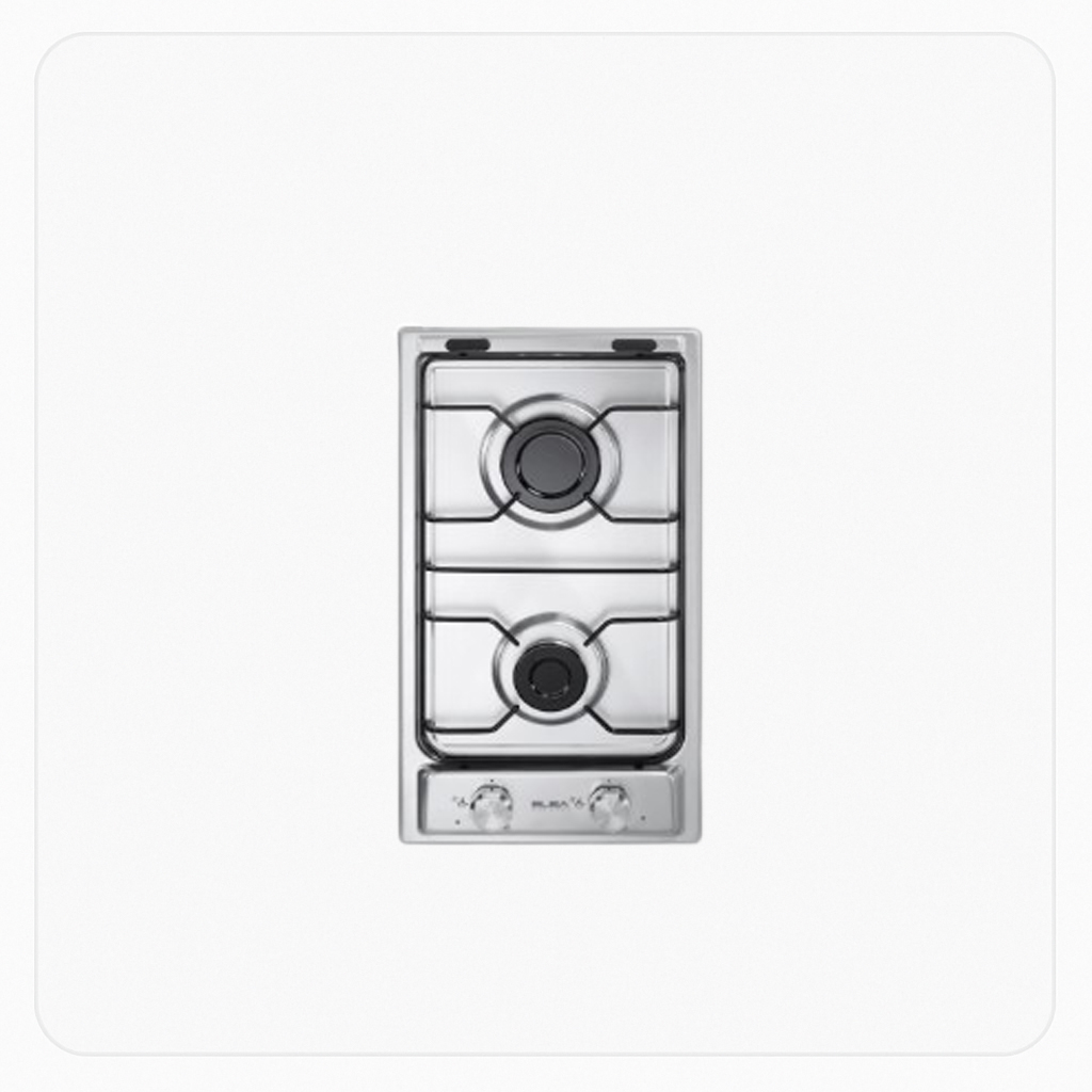 ELBA Built-in Gas Hob 30cm 2 Burners Front Knob Control Stainless Steel – ASEN30-200XD