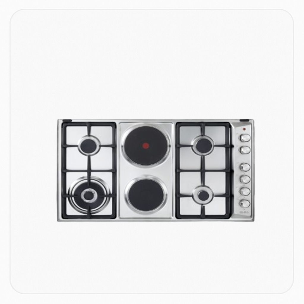 ELBA Built-in Hybrid Hob 90cm Gas & Electric Heavy Duty Stainless Steel – ASENS95-420XD