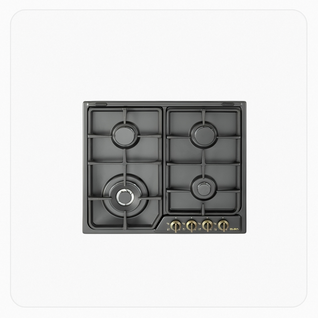ELBA Built-in Gas Hob 60cm 4 Burners Black – AS ENF65-445 AND