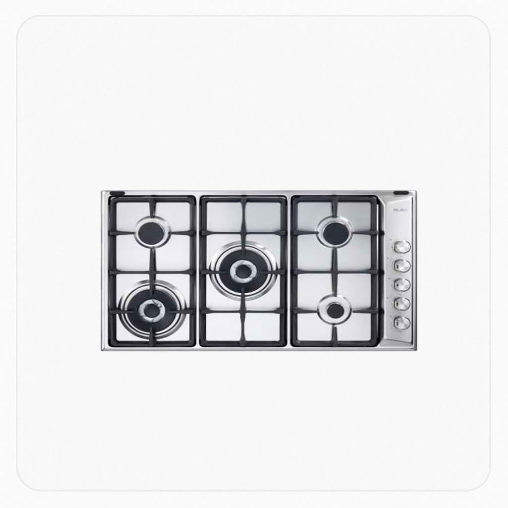 ELBA Built-in Gas Hob 90cm 5 Burners Stainless Steel – AS EN95-565 XD