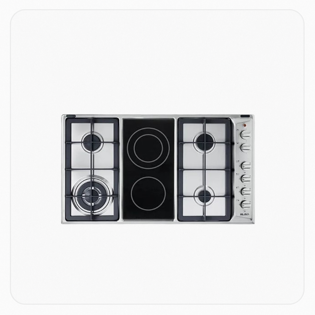 ELBA Built-in Hybrid Hob – 90cm – Gas & Electric – Stainless Steel | ASEN95-425XD