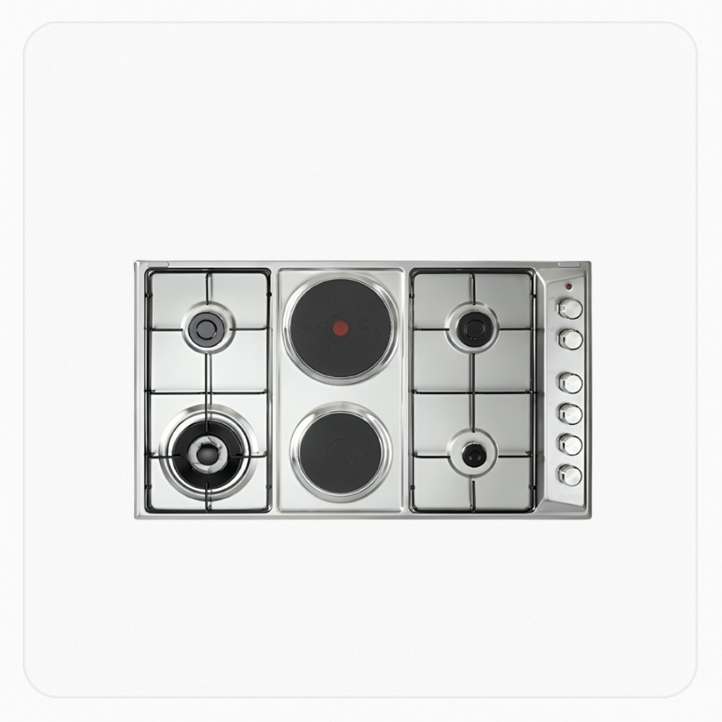 ELBA Built-in Hob – 90cm – Gas & Electric – Stainless Steel | ASEN95-420XD