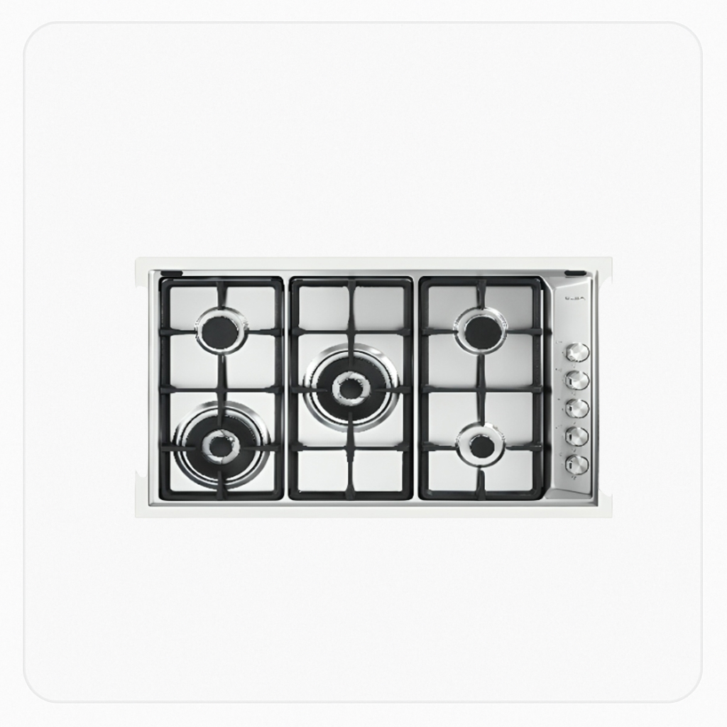 سطح إلبا بلت إن غاز 90سم 5 شعلات ستانلس ستيل – ASEN95-565XD