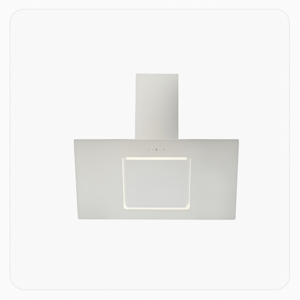 Elba Built-In Wall-Mounted Glass Hood 90cm White 1000 m³/h Suction Power Touch Control – DESIGN WHITE90-1000