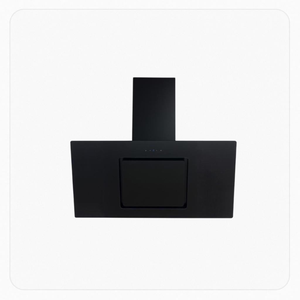 شفاط إلبا بلت إن جداري زجاجي مائل 90 سم أسود قوة شفط 1000 م³/ساعة تحكم باللمس – DESIGN BLACK90-1000