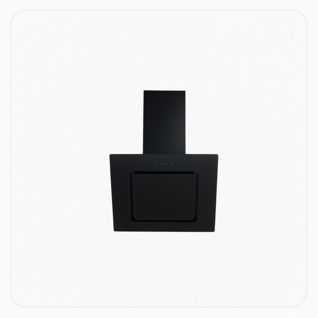 شفاط إلبا بلت إن جداري زجاجي مائل 60 سم أسود قوة شفط 1000 م³/ساعة تحكم باللمس – DESIGN BLACK60-1000