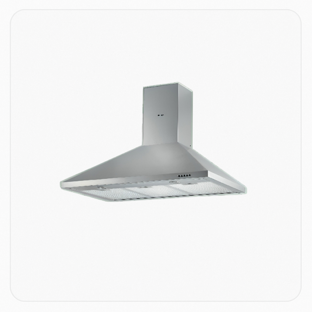 Elba Built-In Wall-Mounted Pyramid Hood 90cm Stainless Steel 1100 m³/h Suction Power 3 Speeds – TORNADO90-1100