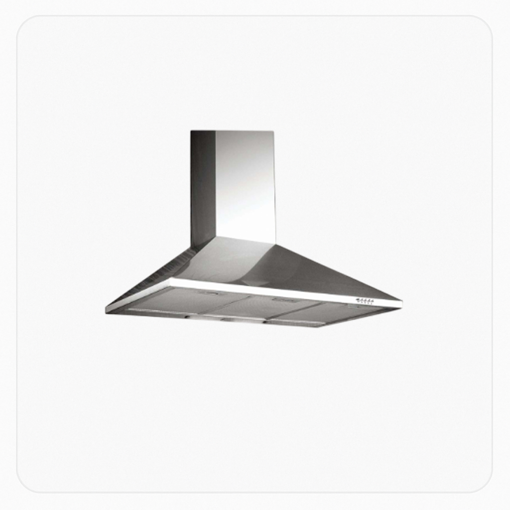 ELBA Pyramid Hood – 90cm – Stainless Steel – 700 m³/h Suction – Push Buttons | HEM52