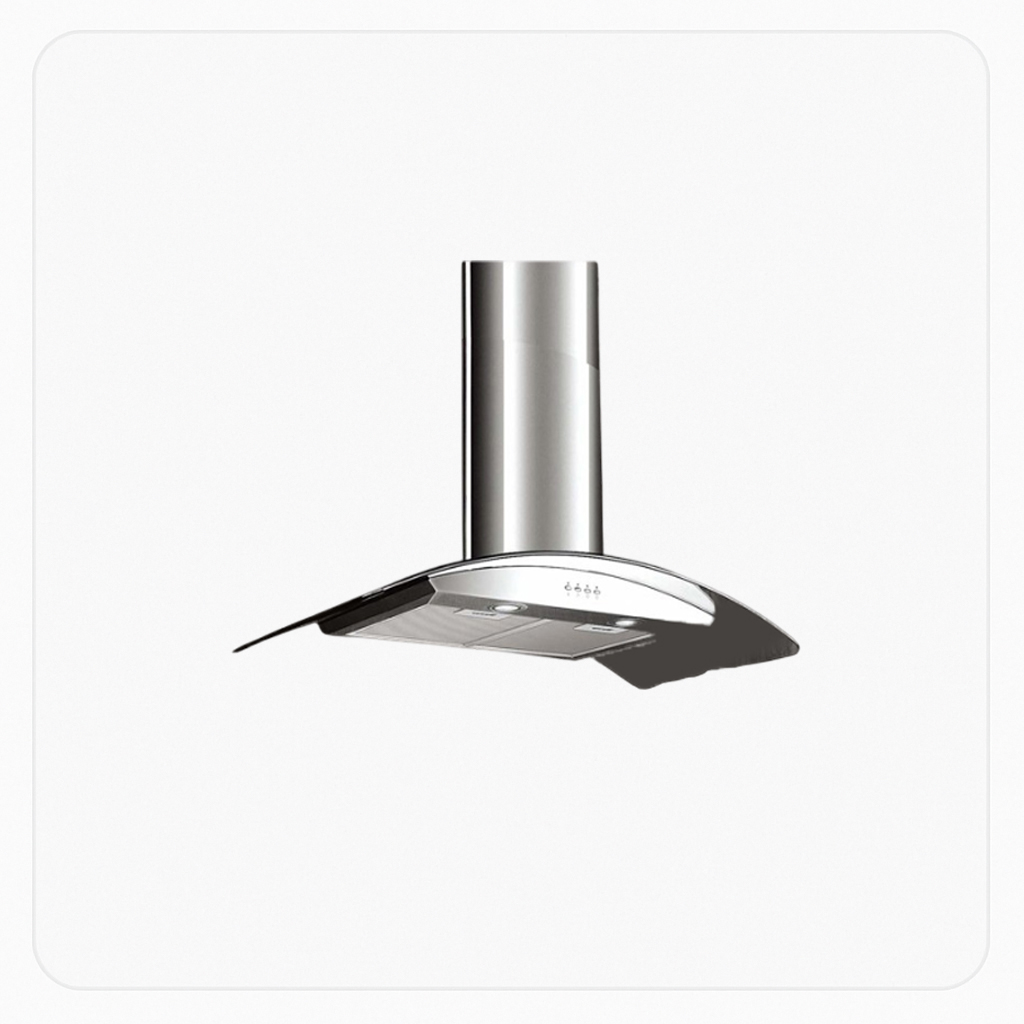 شفاط إلبا هرمي زجاجي – 90 سم – ستيل – قوة شفط 1000 م³/ساعة – HEE92