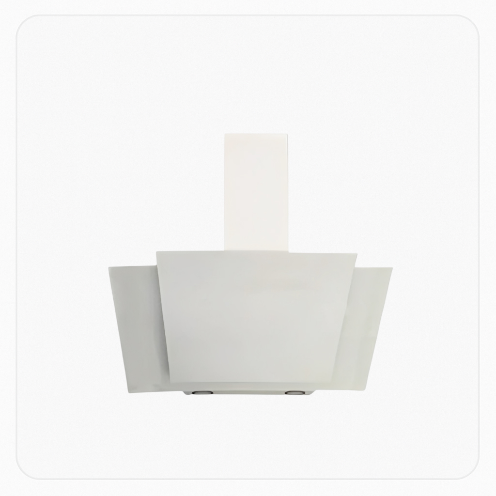 Elba Built-In Wall-Mounted Glass Hood 90cm White 1000 m³/h Suction Power Touch Control – AS VARIETY 90 WHITE