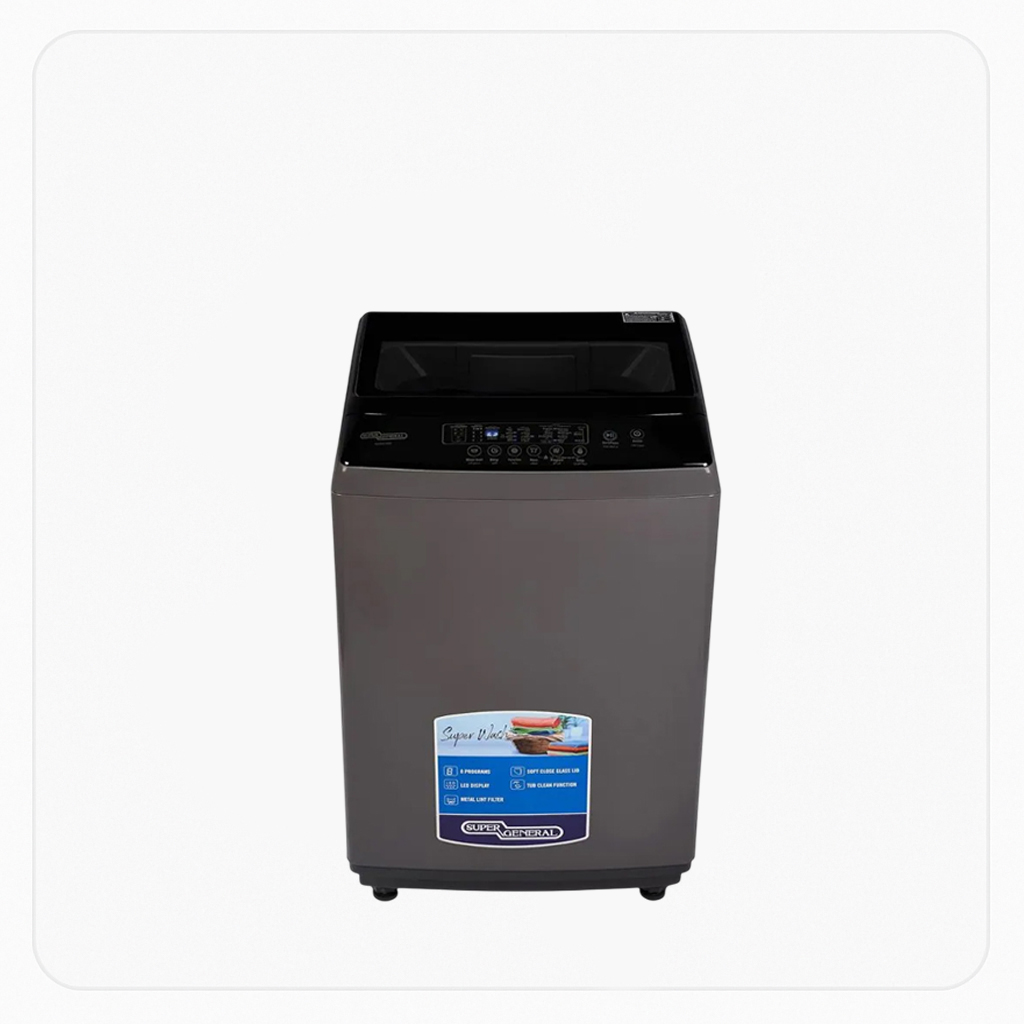 غسالة سوبر جنرال تحميل علوي سعة 19 كجم لون فضي – KSGW1925 