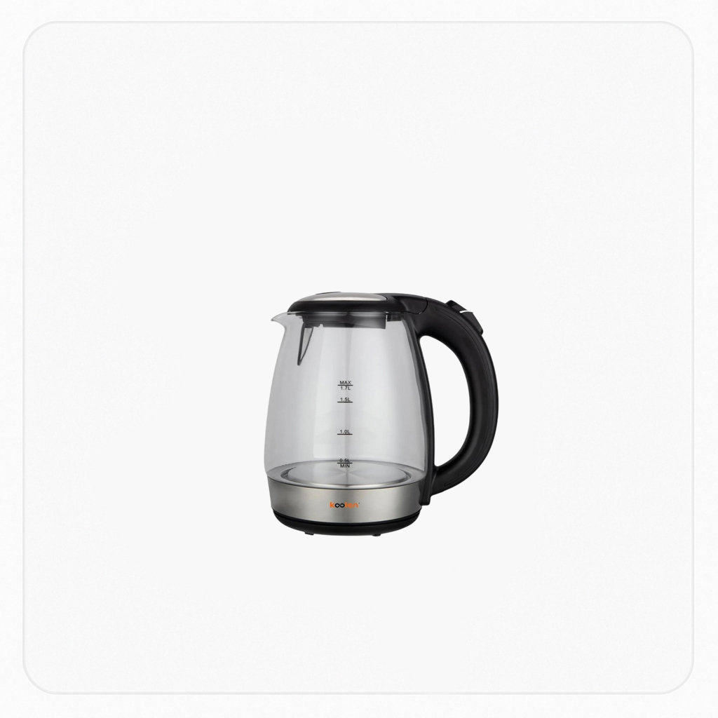 KOOLEN ELECTRIC GLASS KETTLE WITH Stainless Steel DECORATIVE 2200W