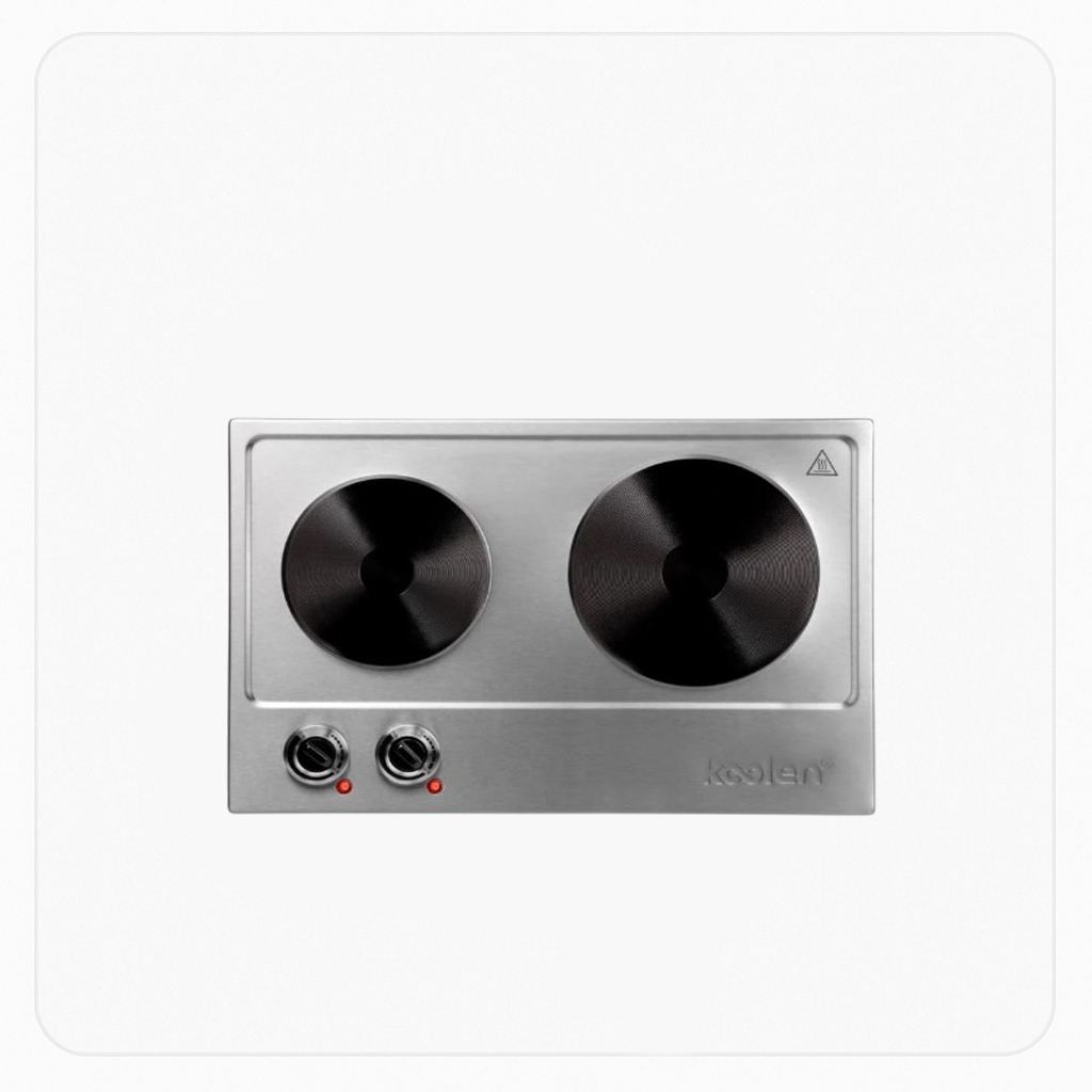 Flat Electric Cooker Kolin 2-Burner – 1000W + 1500W