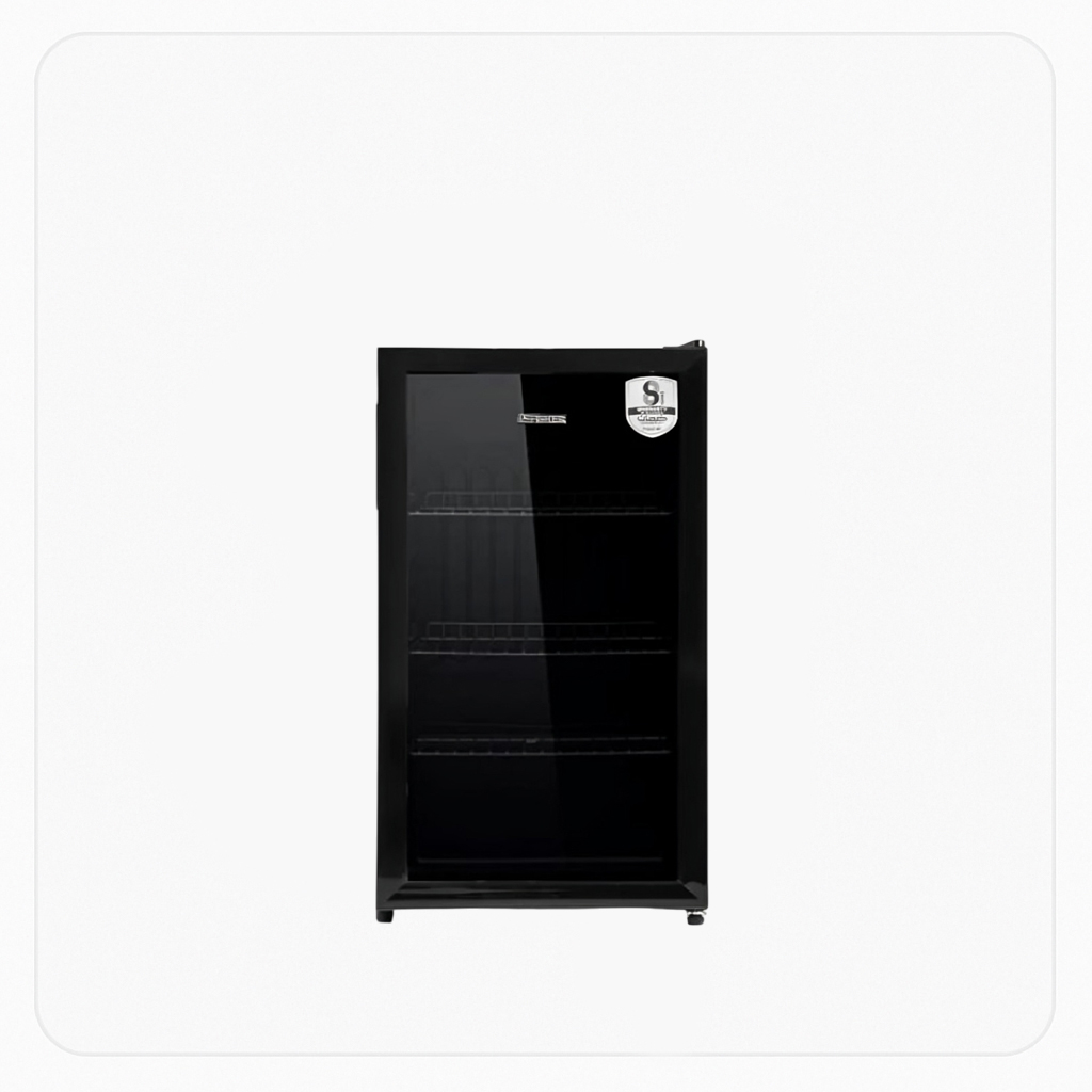 FISHER Single Door Display Refrigerator 3.14Cu.Ft, 88 Ltr, Glass Door, Black