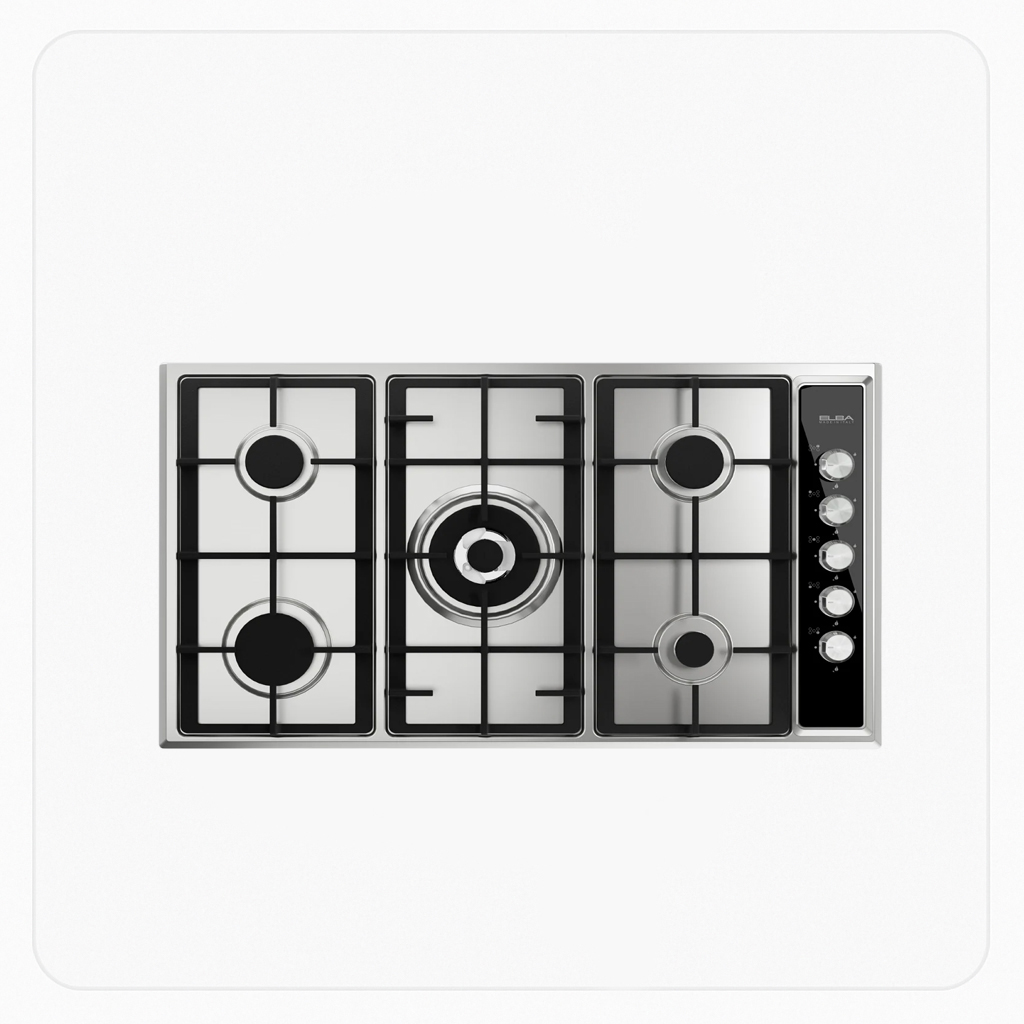 Gas Hob Elba 5 Burners Heavy Duty 90cm Tefal Steel