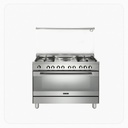 Elba Freestanding Dual Fuel Cooker 90cm 6 Burners 4 Gas 2 Electric Fan Gas Oven Grill Steel